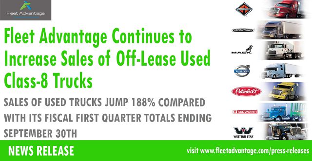 Fleet Advantage Continues to Increase Sales of Off-Lease Used Class 8 Trucks