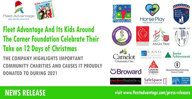 Fleet Advantage And Its Kids Around The Corner Foundation Celebrate Their Take on 12 Days of Christmas