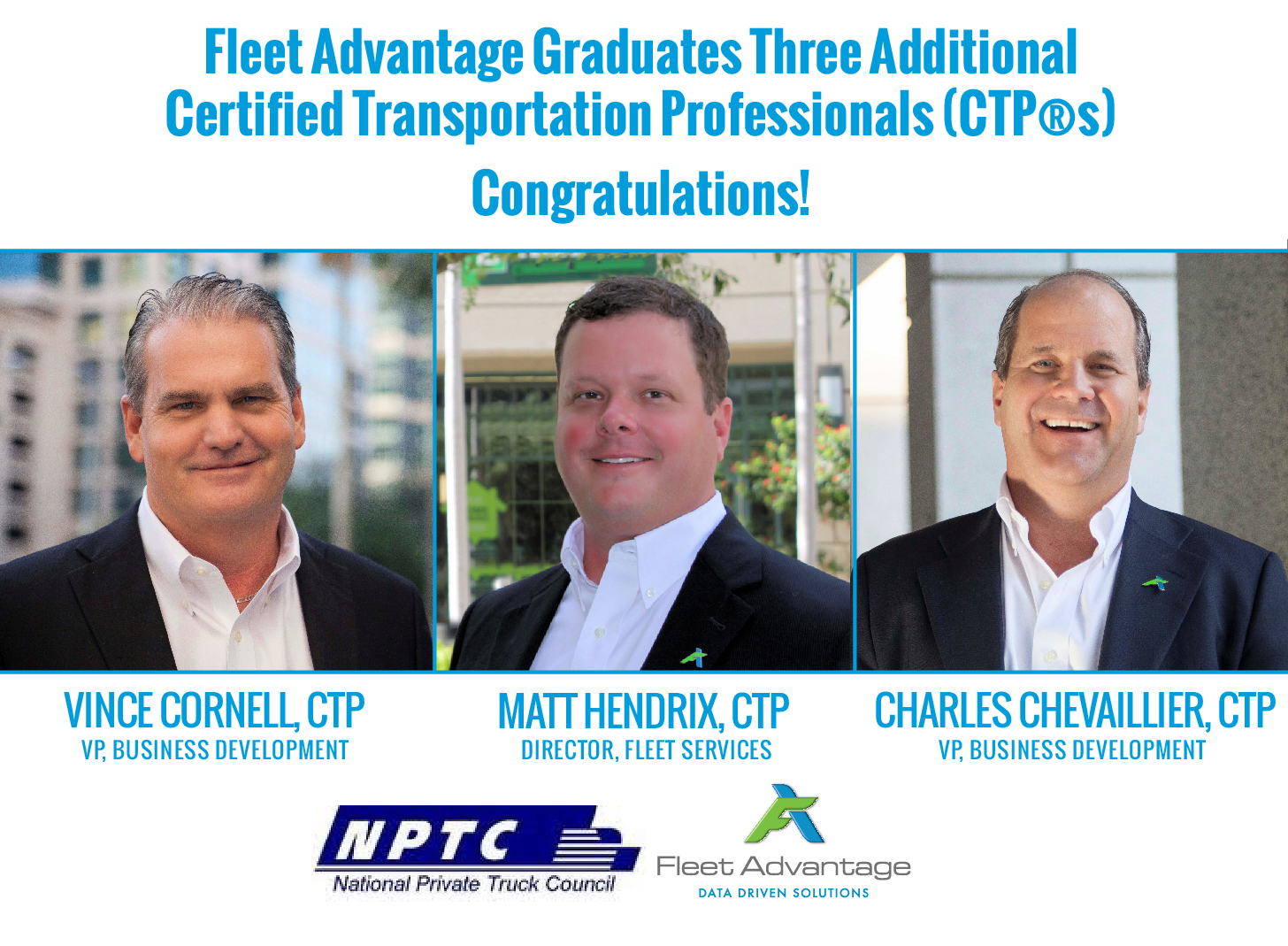 Fleet Advantage Graduates Three Additional Certified Transportation Professionals