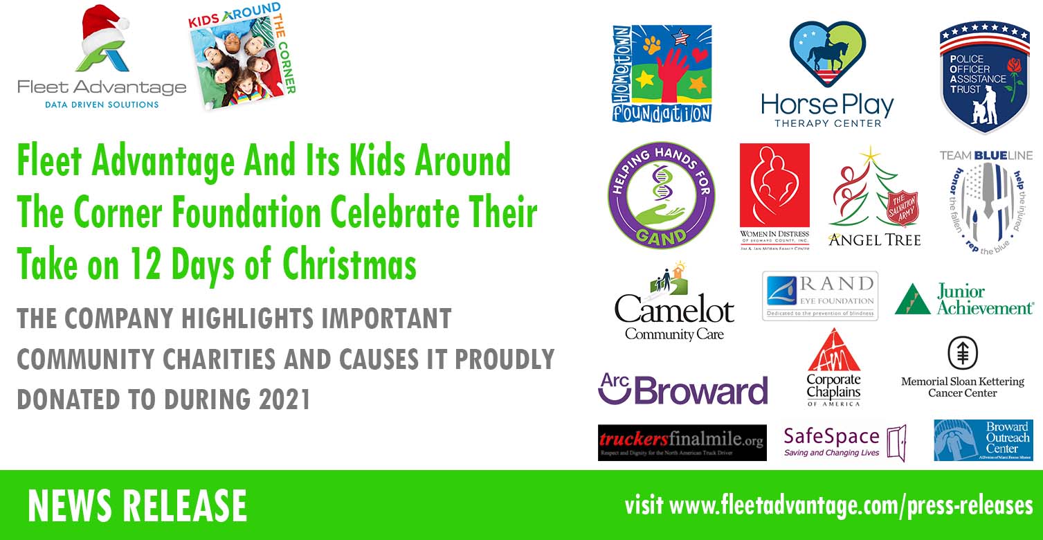 Fleet Advantage And Its Kids Around The Corner Foundation Celebrate Their Take on 12 Days of Christmas