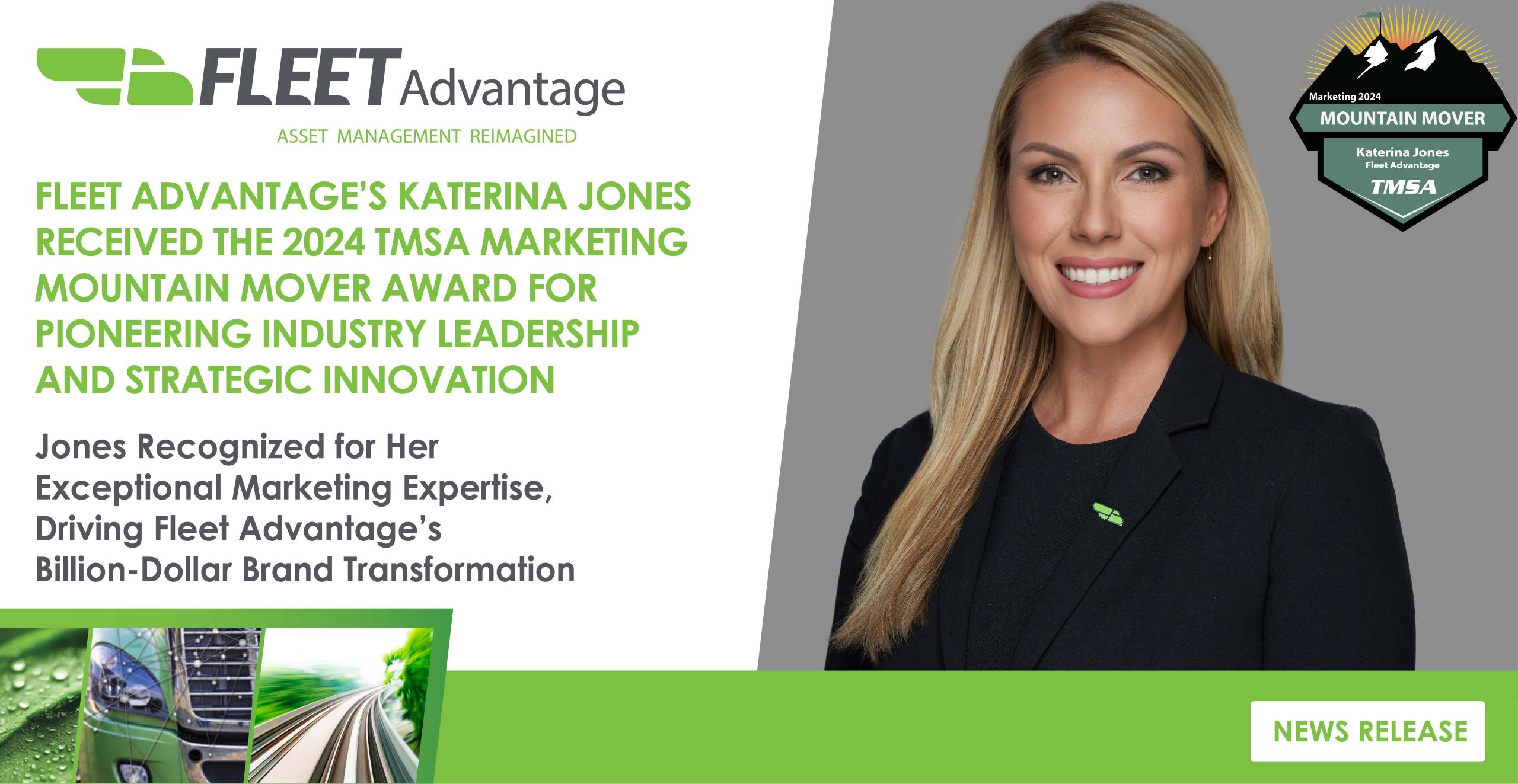 FLEET ADVANTAGE’S KATERINA JONES RECEIVED THE 2024 TMSA MARKETING MOUNTAIN MOVER AWARD FOR PIONEERING INDUSTRY LEADERSHIP AND STRATEGIC INNOVATION