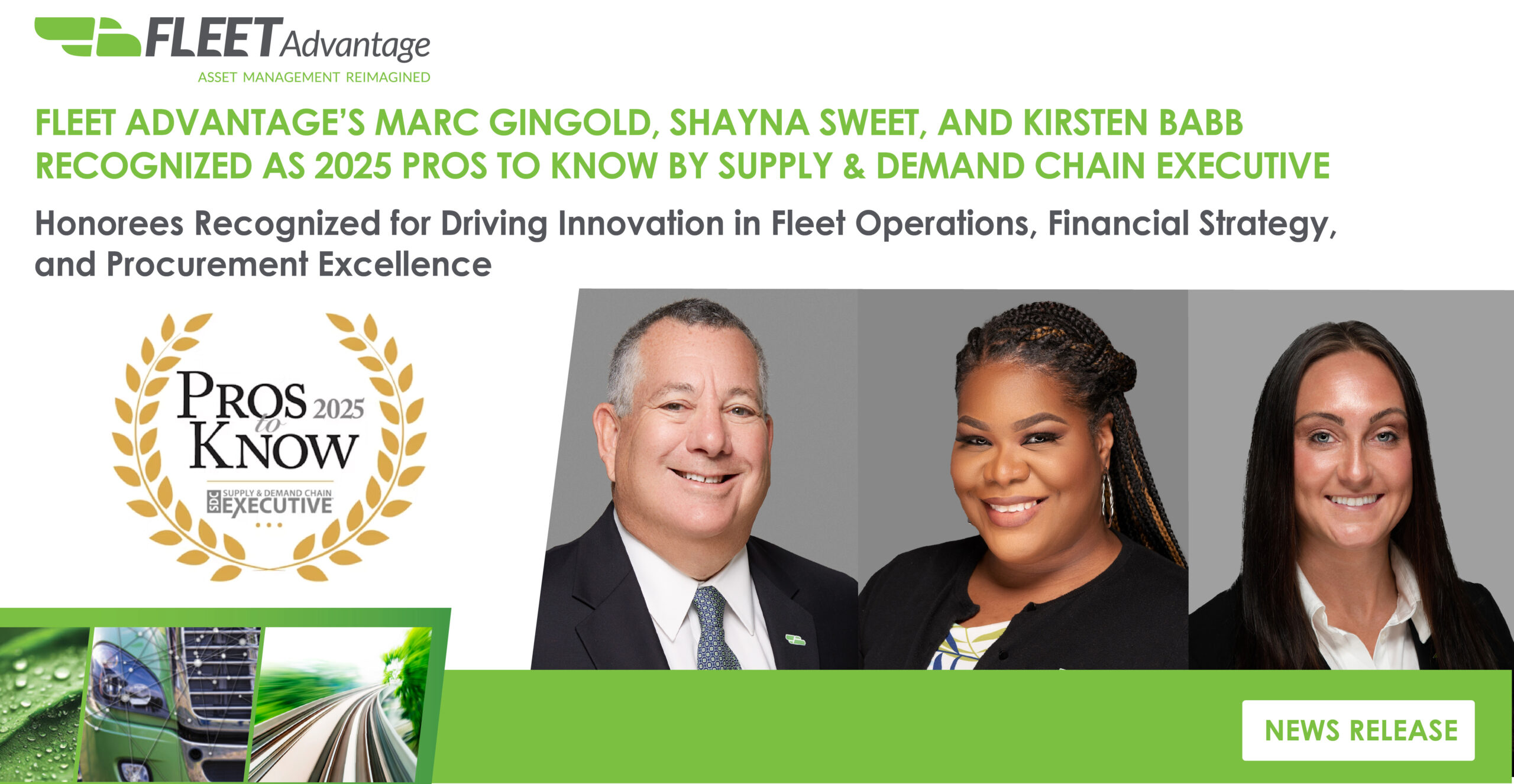 FLEET ADVANTAGE’S MARC GINGOLD, SHAYNA SWEET, AND KIRSTEN BABB RECOGNIZED AS 2025 PROS TO KNOW BY SUPPLY & DEMAND CHAIN EXECUTIVE