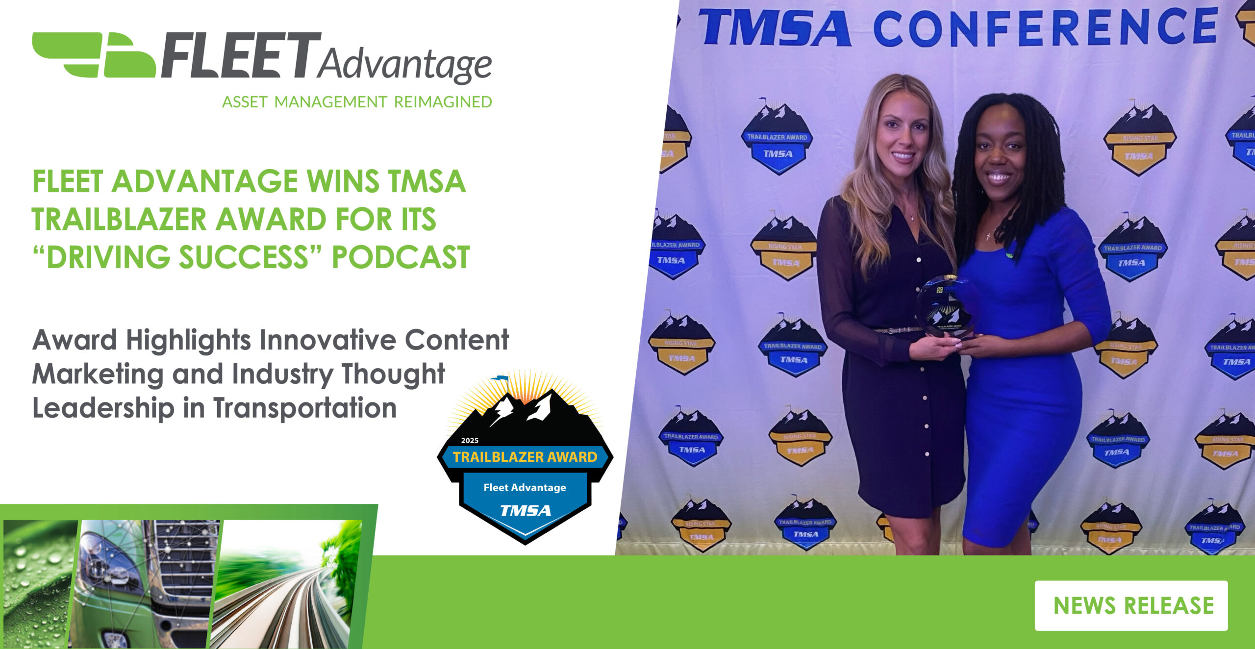 FLEET ADVANTAGE WINS TMSA TRAILBLAZER AWARD FOR ITS “DRIVING SUCCESS” PODCAST
