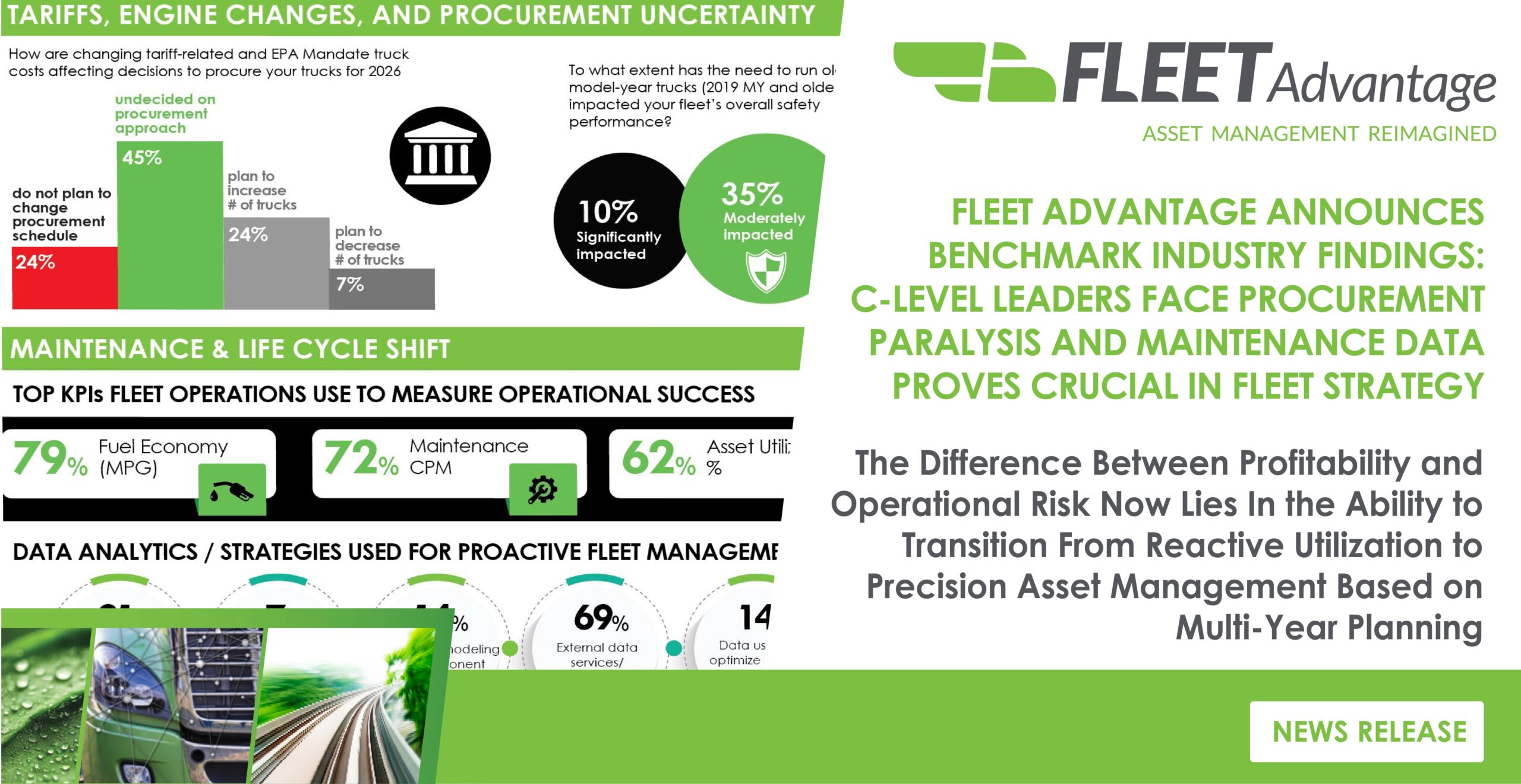 FLEET ADVANTAGE ANNOUNCES BENCHMARK INDUSTRY FINDINGS: C-LEVEL LEADERS FACE PROCUREMENT PARALYSIS AND MAINTENANCE DATA PROVES CRUCIAL IN FLEET STRATEGY